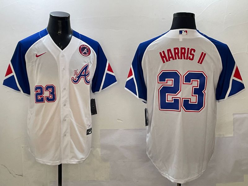 Men Atlanta Braves #23 Harris ii White City Edition 2025 Nike MLB Jersey style 3